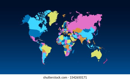 World map color vector modern