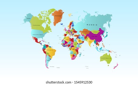 World map color. vector modern.