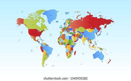 World map color. vector modern.