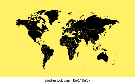 World map color vector modern