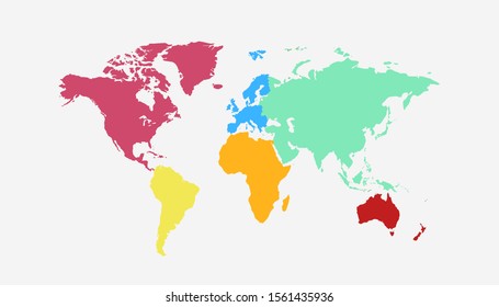 World map color vector modern