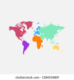 World map. color. vector. modern