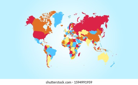 World map color vector modern