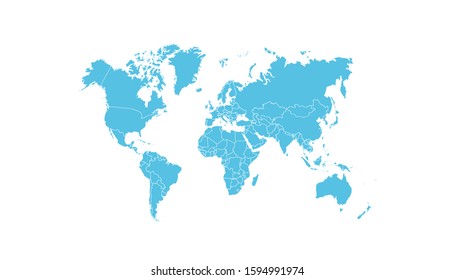 World map color vector modern