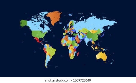 World map. color. vector. modern.