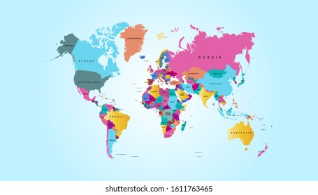 World map color vector modern