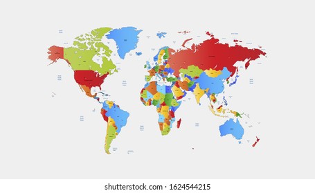 World map color vector modern