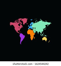 World map color vector modern