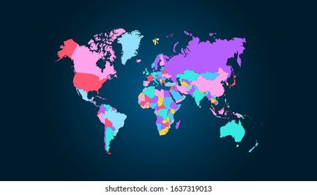 World map color vector modern