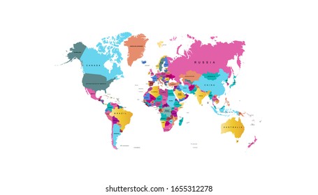 World map color vector modern