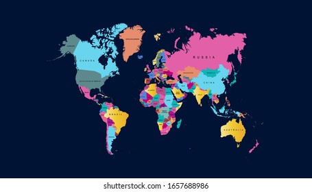 World map. color. vector modern