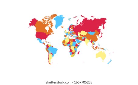 World Map Color Vector Modern Map Stock Vector (Royalty Free ...