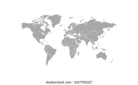 World map, color, vector modern map.