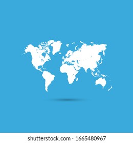Mapa mundial, color, mapa vectorial moderno.