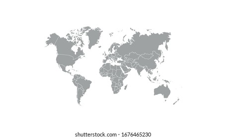 World Map Color Vector Modern