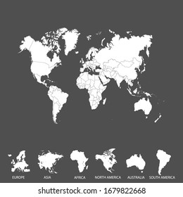 World map, color, vector modern map