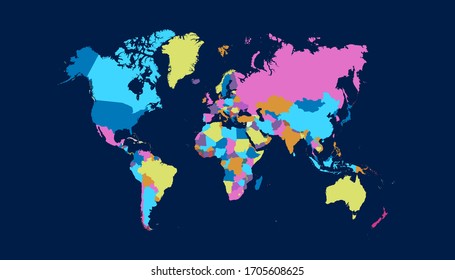 World map color vector modern