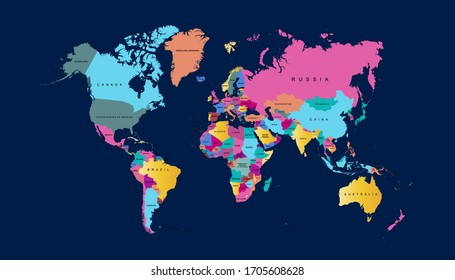 World map color vector modern