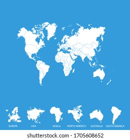 World map color vector modern