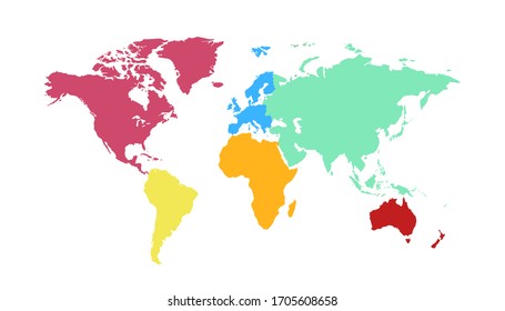 World map color vector modern