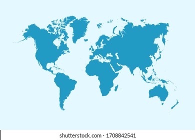 World map color vector modern