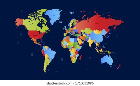 World map color vector modern