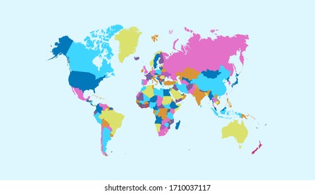 World map color vector modern