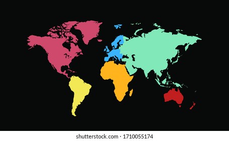 World map color vector modern