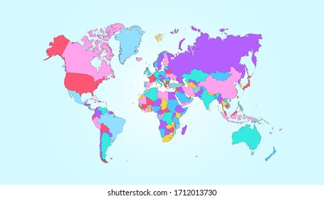 World map color vector modern