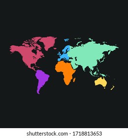 World map color vector modern