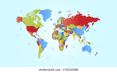 Modernismo del vector de color del mapa mundial