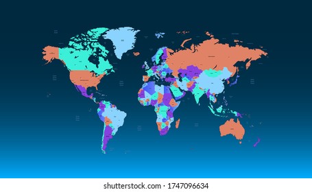 Modernismo del vector de color del mapa mundial