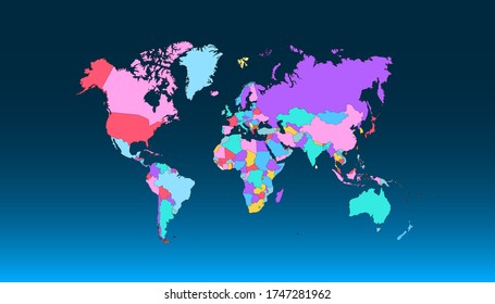 Mapa mundial. mapa moderno del vector de color.
