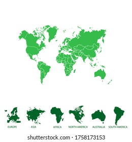 World map color vector modern