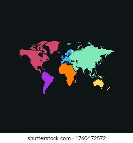 Modernismo del vector de color del mapa mundial