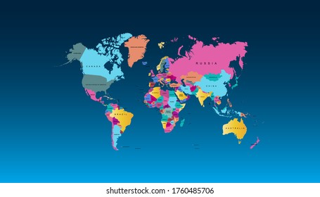 Modernismo del vector de color del mapa mundial
