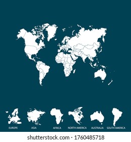 Modernismo del vector de color del mapa mundial