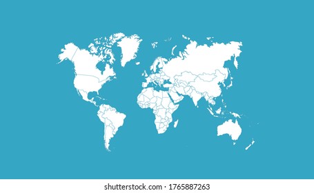 World Map Color Vector Modern Map Stock Vector (Royalty Free ...