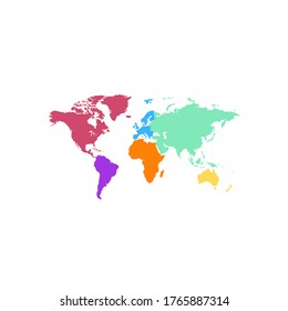 World map, color vector modern map.