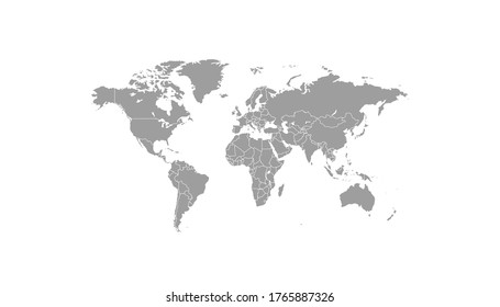 World map, color vector modern map.