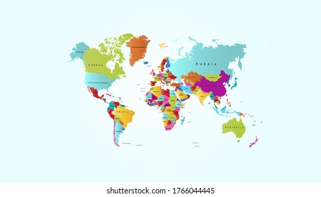 World map. color vector modern.