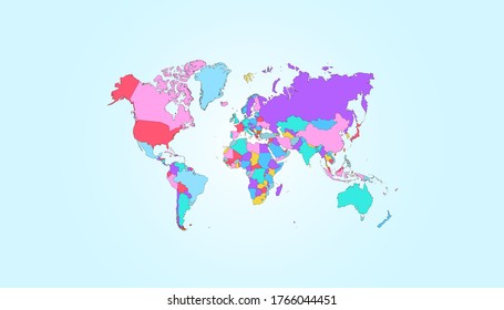 Mapa mundial. vector de color moderno.