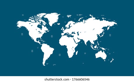 World Map Blue Vector Modern Stock Vector (Royalty Free) 1710046639 ...