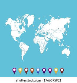 Modernismo del vector de color del mapa mundial