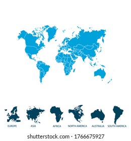 World map color vector modern