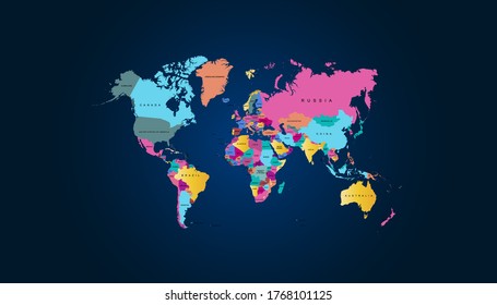 World map. color vector modern map.