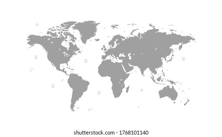 Mapa mundial. mapa moderno del vector de color.
