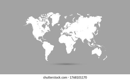 Mapa mundial. mapa moderno del vector de color.