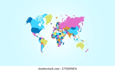 Mapa mundial. vector de color moderno.