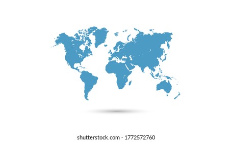 World map color vector modern.